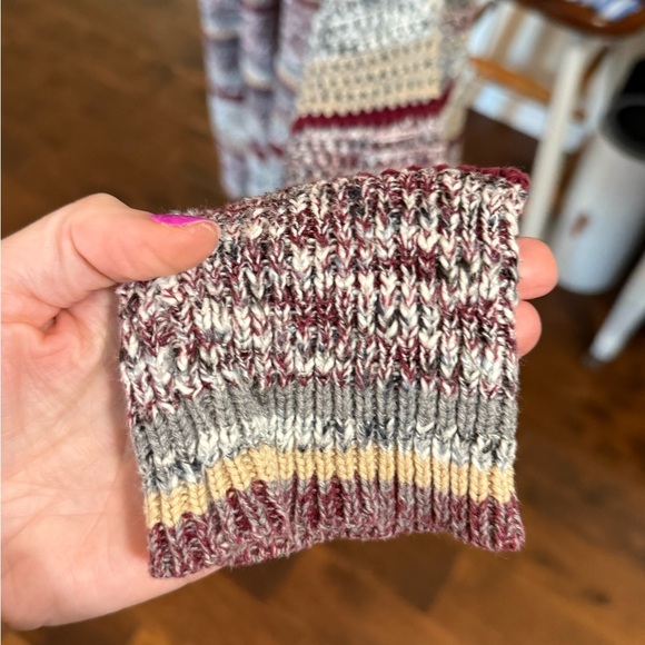 Knox Rose XXL Open Knit Cardigan Sweater - Multicolor Stripes 🍂 - Picture 6 of 16